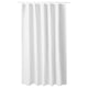 White shower curtain, plain design, eva plastic, rectangular.