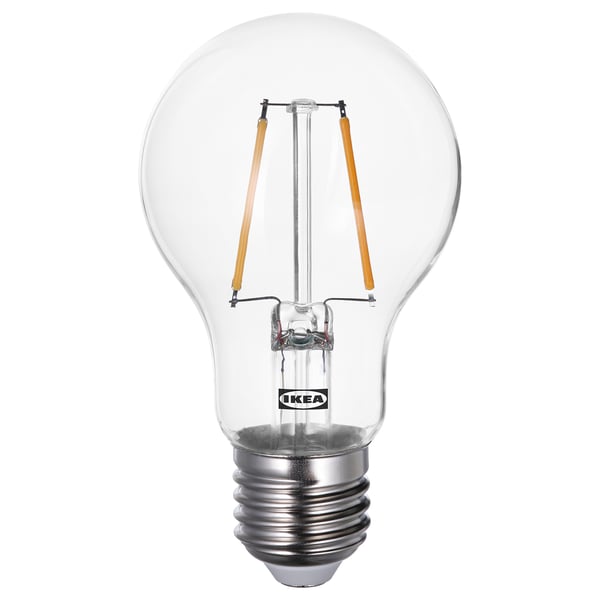 Ikea LUNNOM bulb, clear, glass, retro design, led.