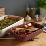 LYCKAD Oven/serving dish set of 2, light beige/red-brown