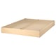 Option: A flat LYNGÖR light wood-colored mattress base. It wooden slats and a supportive structure for bed support.