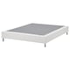 White LYNGÖR bed base, upholstered, square with metal legs.