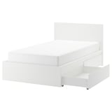 MALM Bed frame, high, w 2 storage boxes