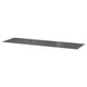 Grey glass top, MALM brand, rectangular, sleek, flat.