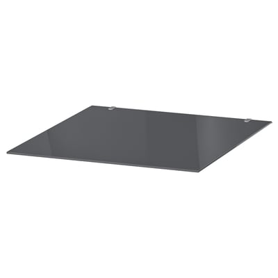 A MALM glass top in grey. Its rectangular, sleek, and made of tempered glass, designed to enhance chest of drawers.