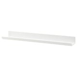 A MALMBÄCK white metal wall shelf, sleek and rectangular, ideal for displaying items.