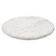 White, round, fluffy chair cushion made from recycled polyester, stay-in-place bottom.
