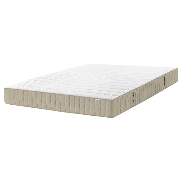 MAUSUND white latex mattress, soft natural materials, rectangular shape, subtle side texture.
