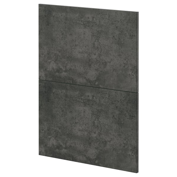 Dark grey square panel, likely a METOD kitchen component, with a concrete-like texture.