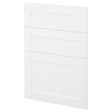 METOD white kitchen cabinet fronts, sleek modern design, set of three white panels.
