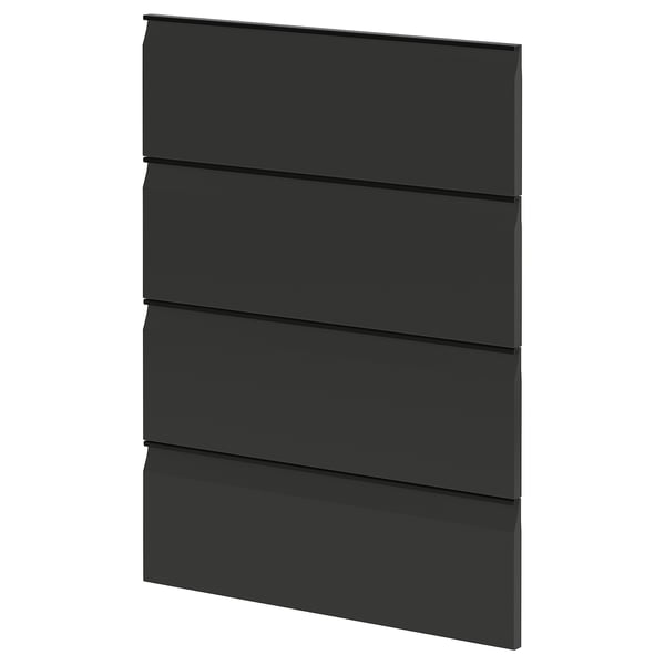 A modern black kitchen cabinet from the METOD system with sleek matte black upplöv fronts and a minimalist design.