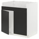 Modern kitchen cabinet from METOD system with black nickel fronts. Sleek, rectangular design combining black and white colors.