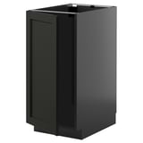 METOD black kitchen cabinet, rectangular, ash wood, modern traditional design.