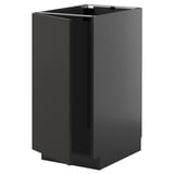 METOD kitchen unit, black, sleek modern design, square shape, glossy finish.