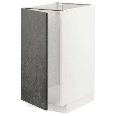 White METOD kitchen cabinet with grey concrete effect door.