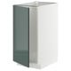 Modern kitchen unit, white & green, glossy front, square, sturdy.