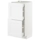 White METOD kitchen cabinet with two drawers and one door, rectangular shape, modern design.