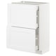 METOD Base cab with 2 fronts/3 drawers, white/Axstad matt white, 60x37 cm