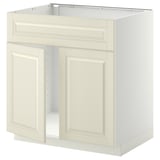 METOD kitchen cabinet, off-white, classic design, flat panel doors, square shape.