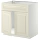 METOD kitchen cabinet, off-white, classic design, flat panel doors, square shape.