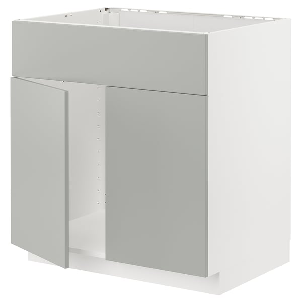 White METOD kitchen cabinet with door, oven/sink space.