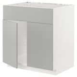 White METOD kitchen cabinet with door, oven/sink space.