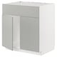 White METOD kitchen cabinet with door, oven/sink space.