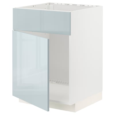 METOD kitchen cabinet, high-gloss grey-blue, rectangular, modern design.