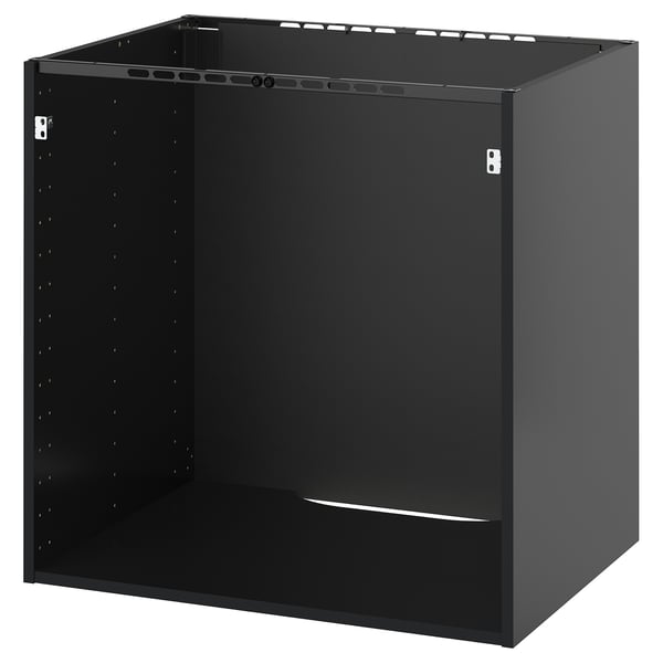 Black METOD kitchen cabinet, sleek square.