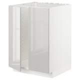 METOD kitchen unit, white, square, modern, glossy finish.