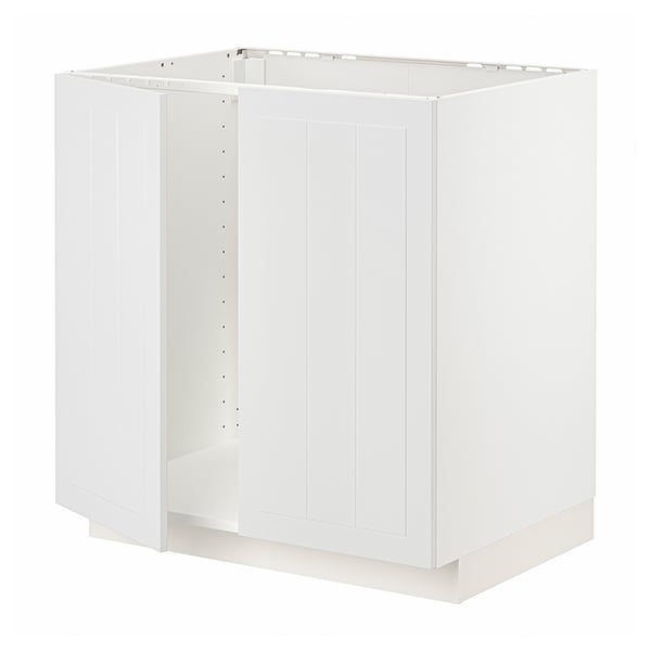 White METOD kitchen base cabinet, square, simple design.