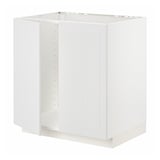 White METOD kitchen base cabinet, square, simple design.