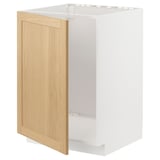 METOD white kitchen cabinet with oak veneer door.