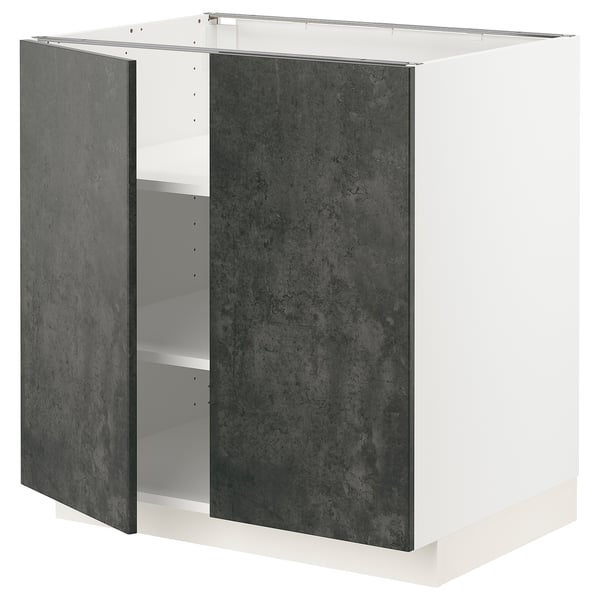 METOD kitchen cabinet, dark grey, square, modern, adjustable shelves.