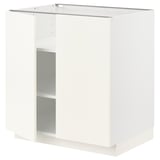White ikea METOD kitchen cabinet, modern, square, adjustable shelves, particleboard.