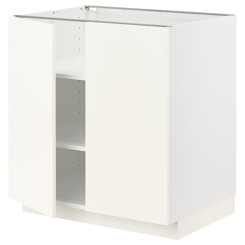 White ikea METOD kitchen cabinet, modern, square, adjustable shelves, particleboard.