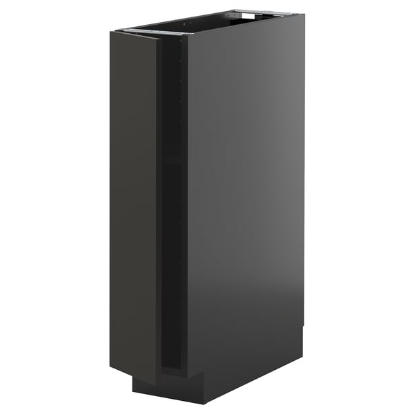Black METOD kitchen cabinet, modern rectangular design in sleek matt finish.