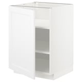 METOD white kitchen cabinet, rectangular with open shelves.