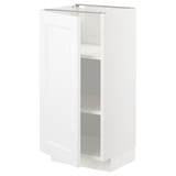 White METOD cabinet, sleek modern design, adjustable shelves, sturdy build.