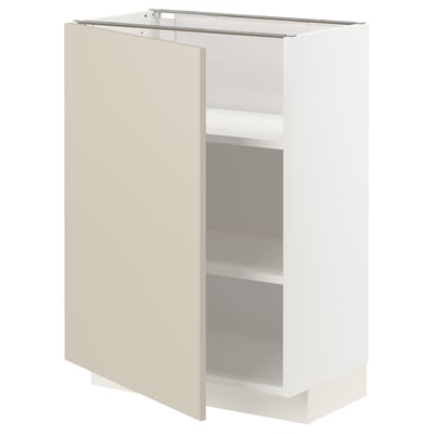 METOD kitchen cabinet, beige, square with adjustable shelves.