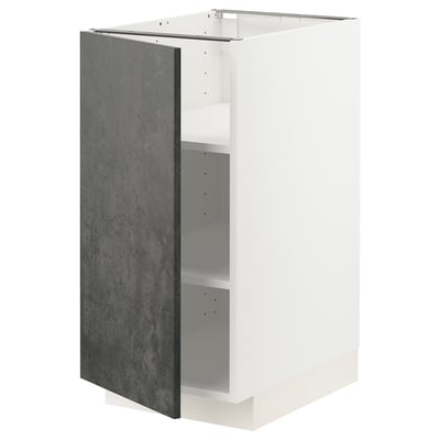 METOD kitchen unit, white & dark grey. Square shape, sleek modern design.