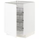 A white METOD kitchen unit with multiple wire shelves, designed for organized storage of pots, pans, and containers.