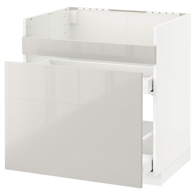 White METOD kitchen unit with smooth drawer.