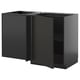 METOD kitchen units in black with shelves and modern design.