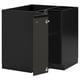 METOD Corner base cabinet with shelf, black-grey/Upplöv matt anthracite, 88x88 cm