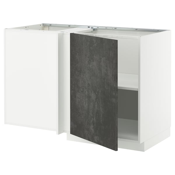 A METOD kitchen cabinet with kalhyttan dark grey concrete effect doors, featuring a rectangular shape and a modern design.