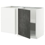 A METOD kitchen cabinet with kalhyttan dark grey concrete effect doors, featuring a rectangular shape and a modern design.