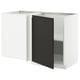 METOD kitchen unit in white with black door, modern design.