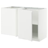 A METOD white kitchen cabinet, modern and versatile, featuring sleek design and sturdy particleboard construction, ideal for kitchen storage.