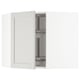METOD kitchen cabinet - grey with glass shelf, adjustable, beveled edges.