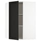 METOD kitchen unit with dark brown door and shelves.